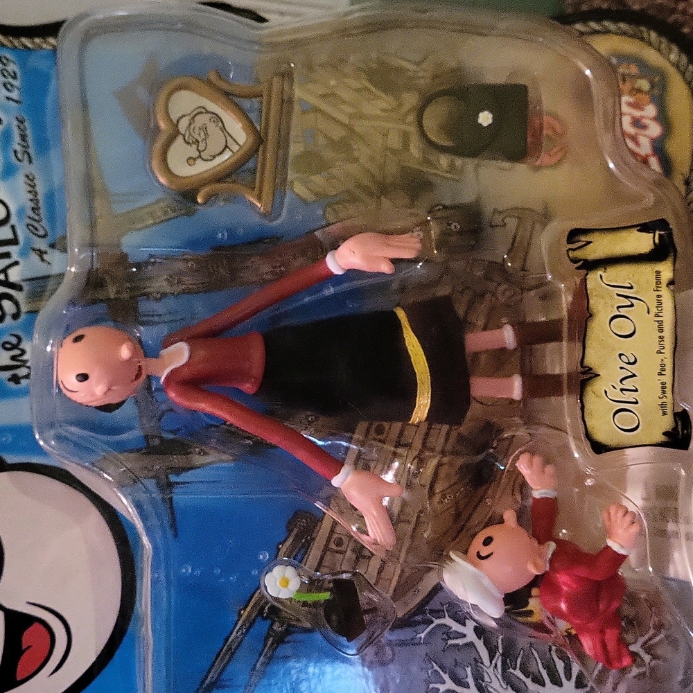 Vintage Olive Oyl & Sweet Pea dolls in original packaging